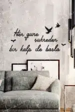 Her Güne Şükreden Bir Kalp İle Başla Yazılı Dekoratif Ahşap Tablo - Görsel 2