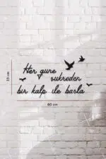 Her Güne Şükreden Bir Kalp İle Başla Yazılı Dekoratif Ahşap Tablo - Görsel 3
