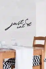 Just Eat It Yazılı Dekoratif Ahşap Tablo