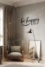 Be Happy Yazılı Dekoratif Ahşap Tablo - Görsel 2