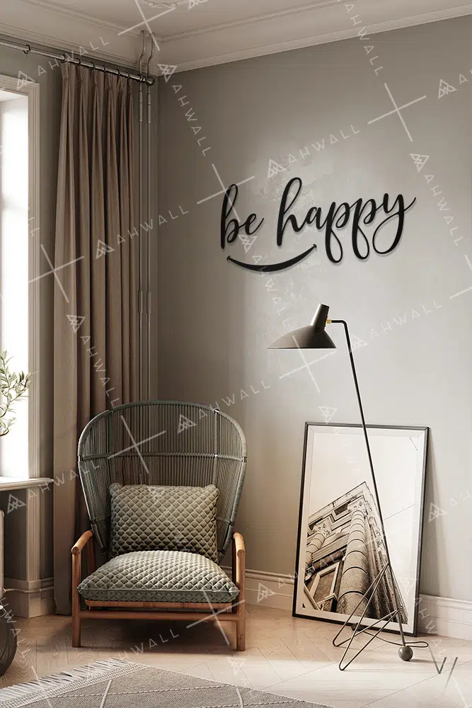 Be Happy Yazılı Dekoratif Ahşap Tablo - Görsel 2