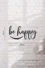 Be Happy Yazılı Dekoratif Ahşap Tablo - Görsel 3