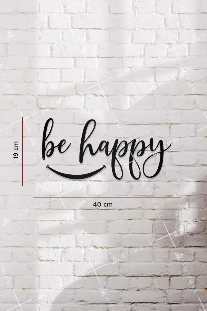 Be Happy Yazılı Dekoratif Ahşap Tablo - Görsel 3
