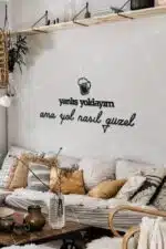 Yanlış Yoldayım Ama Yol Nasıl Güzel Yazılı Dekoratif Ahşap Tablo