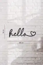 Hello Yazılı Dekoratif Ahşap Tablo - Görsel 3