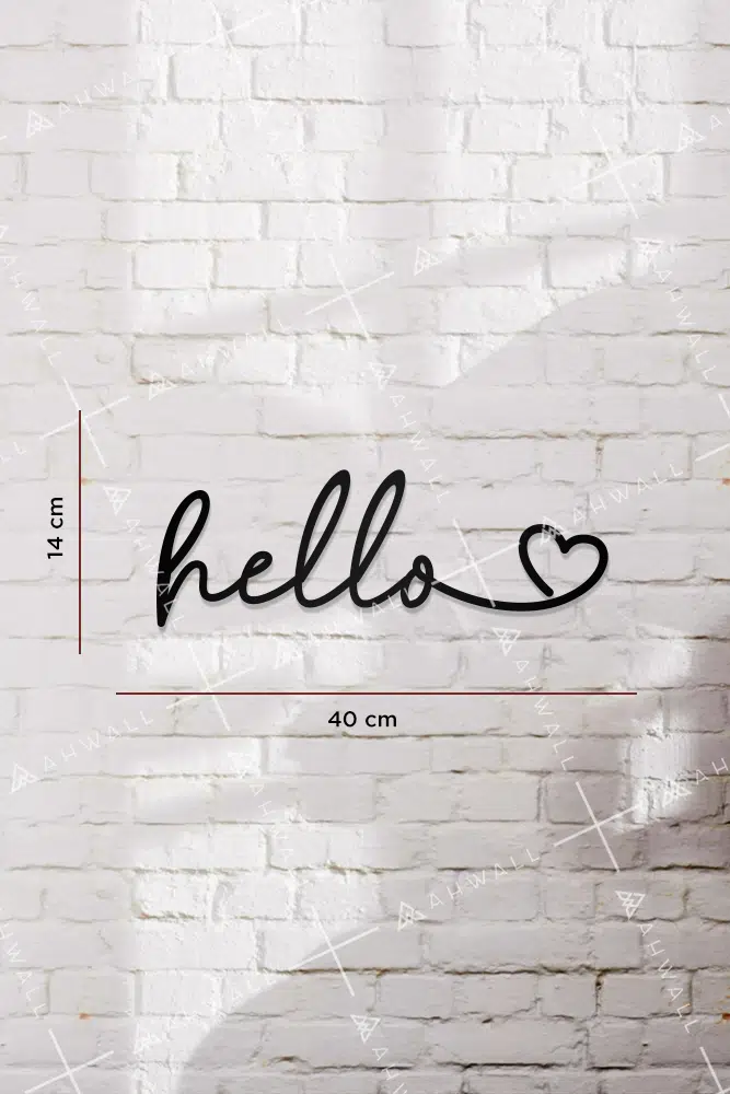 Hello Yazılı Dekoratif Ahşap Tablo - Görsel 3