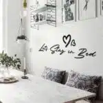 Lets Stay In Bed Yazılı Dekoratif Ahşap Tablo