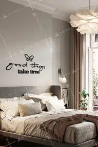 Good Things Take Time Yazılı Dekoratif Ahşap Tablo - Görsel 2