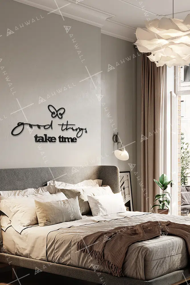 Good Things Take Time Yazılı Dekoratif Ahşap Tablo - Görsel 2