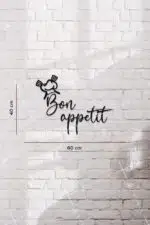 Bon Appetit Yazılı Dekoratif Ahşap Tablo - Görsel 3