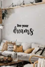 Live Your Dreams Yazılı Dekoratif Ahşap Tablo - Görsel 2