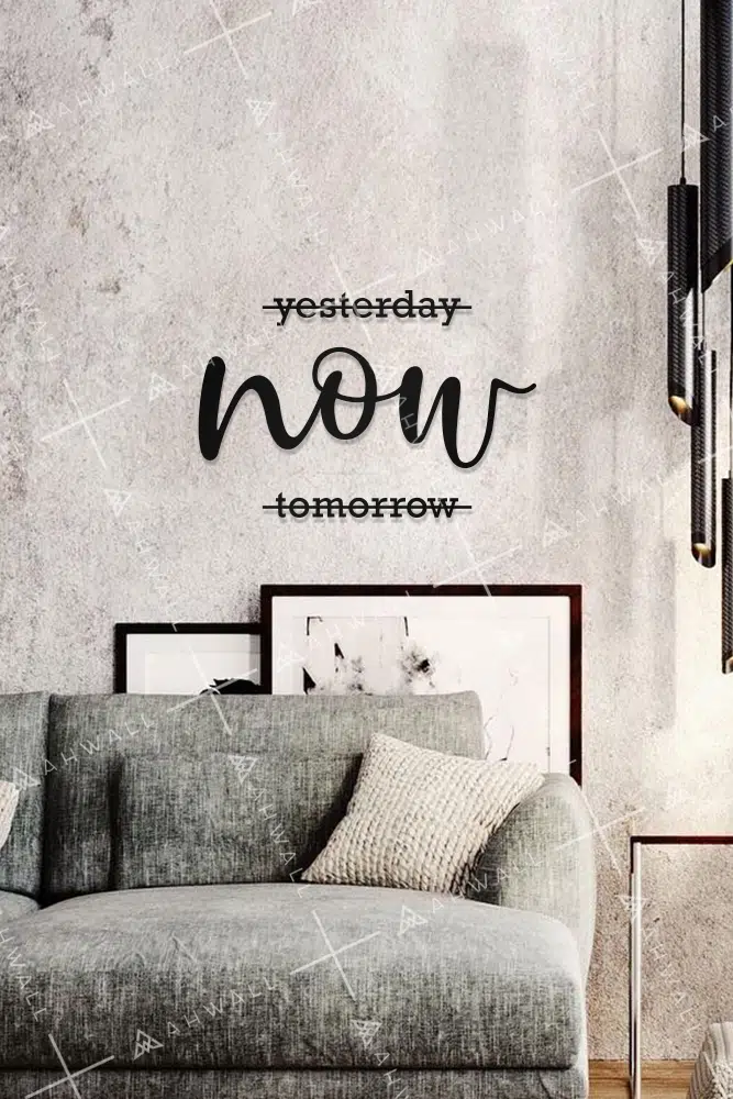 Yesterday, Now, Tomorrow Yazılı Dekoratif Ahşap Tablo - Görsel 2