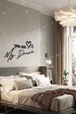 You Are My Dream Yazılı Dekoratif Ahşap Tablo - Görsel 2