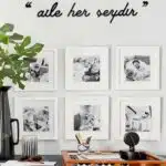 Aile Her Şeydir Yazılı Dekoratif Ahşap Tablo