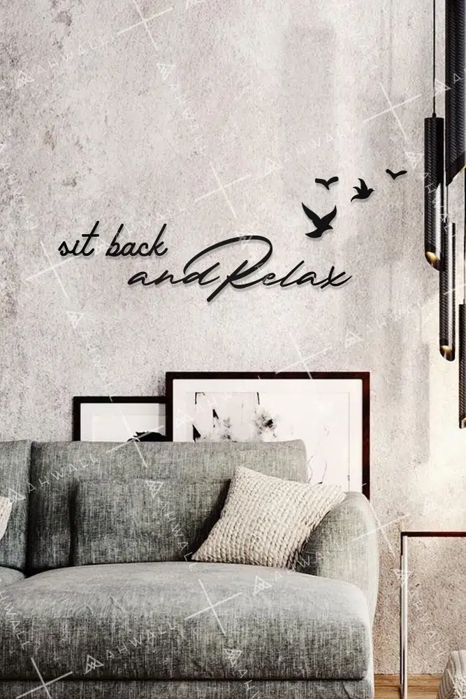 Sit Back And Relax Yazılı Dekoratif Ahşap Tablo - Görsel 2