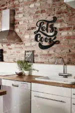 Lets Cook Yazılı Dekoratif Ahşap Tablo - Görsel 2
