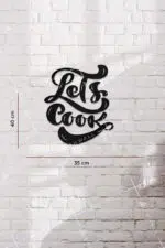 Lets Cook Yazılı Dekoratif Ahşap Tablo - Görsel 3