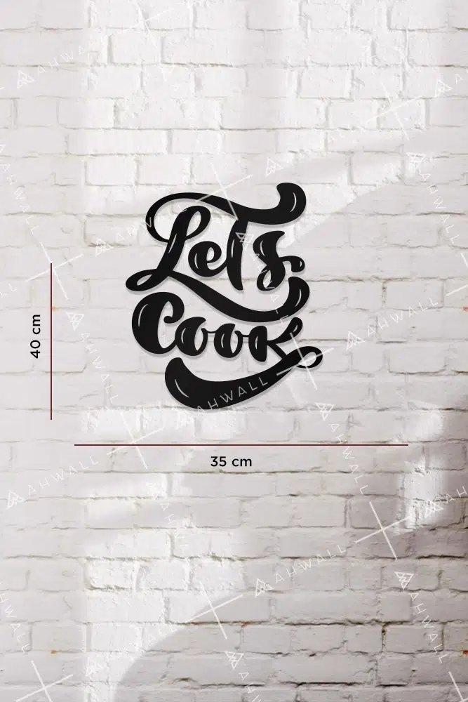 Lets Cook Yazılı Dekoratif Ahşap Tablo - Görsel 3