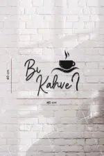 Bi Kahve Yazılı Dekoratif Ahşap Tablo - Görsel 3
