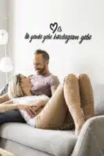 İlk Günkü Gibi Kördüğüm Gibi Yazılı Dekoratif Ahşap Tablo