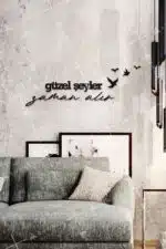 Güzel Şeyler Zaman Alır Yazılı Dekoratif Ahşap Tablo