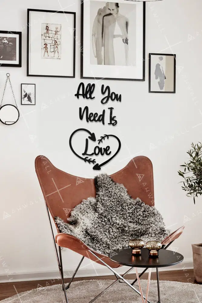 All You Need Is Yazılı Dekoratif Ahşap Tablo - Görsel 2