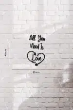 All You Need Is Yazılı Dekoratif Ahşap Tablo - Görsel 3