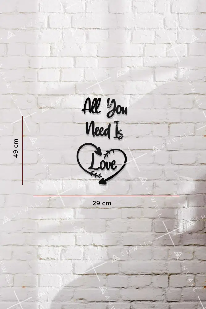 All You Need Is Yazılı Dekoratif Ahşap Tablo - Görsel 3