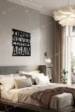 Times Never Comes Again Yazılı Dekoratif Ahşap Tablo - Görsel 2