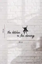 The Kitchen Is For Dancing Yazılı Dekoratif Ahşap Tablo - Görsel 3