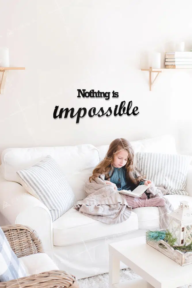 Nothing Is Impossible Yazılı Dekoratif Ahşap Tablo - Görsel 2