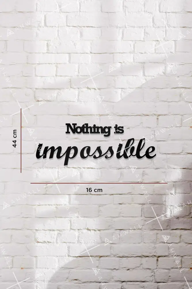 Nothing Is Impossible Yazılı Dekoratif Ahşap Tablo - Görsel 3