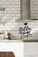 Coffee Time Yazılı Dekoratif Ahşap Tablo