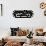Positive, Mind, Vibes, Life Yazılı Dekoratif Ahşap Tablo