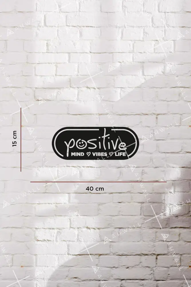 Positive, Mind, Vibes, Life Yazılı Dekoratif Ahşap Tablo - Görsel 3