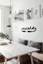 Music Yazılı Dekoratif Ahşap Tablo