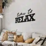 Time To Relax Yazılı Dekoratif Ahşap Tablo