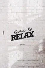 Time To Relax Yazılı Dekoratif Ahşap Tablo - Görsel 3