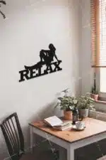 Relax Yazılı Dekoratif Ahşap Tablo