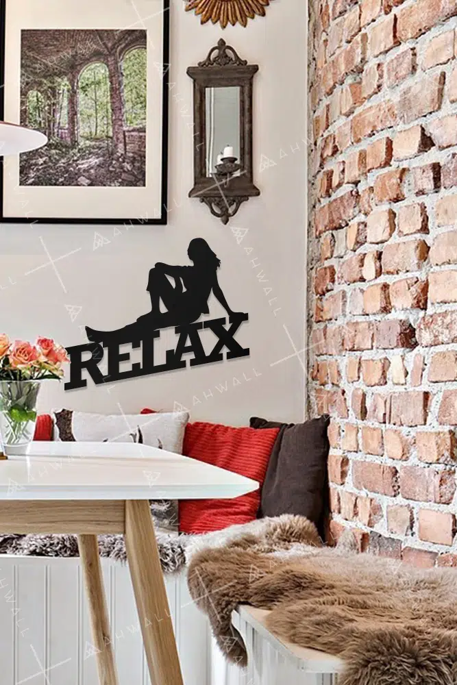 Relax Yazılı Dekoratif Ahşap Tablo - Görsel 2