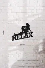 Relax Yazılı Dekoratif Ahşap Tablo - Görsel 3