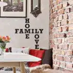 Home, Family, Love Yazılı Dekoratif Ahşap Tablo