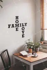 Home, Family, Love Yazılı Dekoratif Ahşap Tablo - Görsel 2