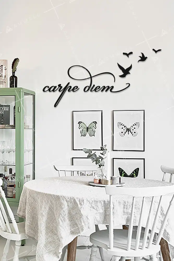 Carpe Diem Yazılı Dekoratif Ahşap Tablo - Görsel 2