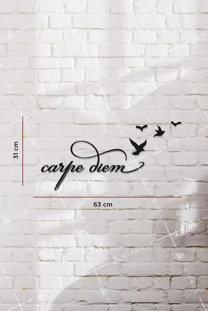 Carpe Diem Yazılı Dekoratif Ahşap Tablo - Görsel 3