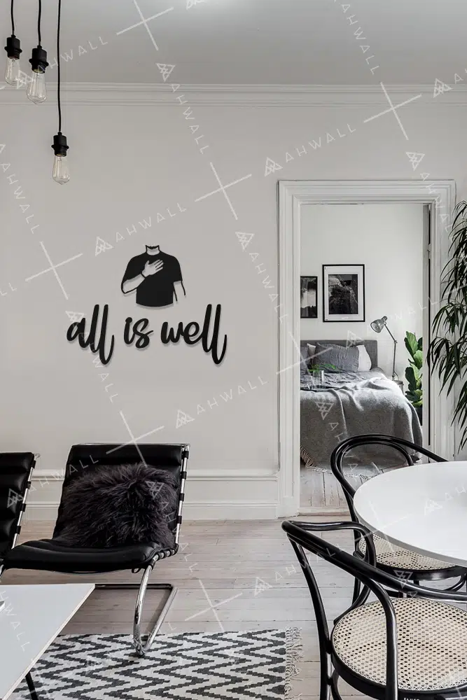 All Is Well Yazılı Dekoratif Ahşap Tablo - Görsel 2