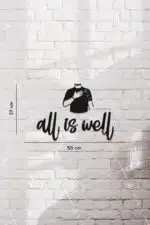 All Is Well Yazılı Dekoratif Ahşap Tablo - Görsel 3