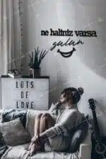 Ne Haliniz Varsa Gülün Yazılı Dekoratif Ahşap Tablo