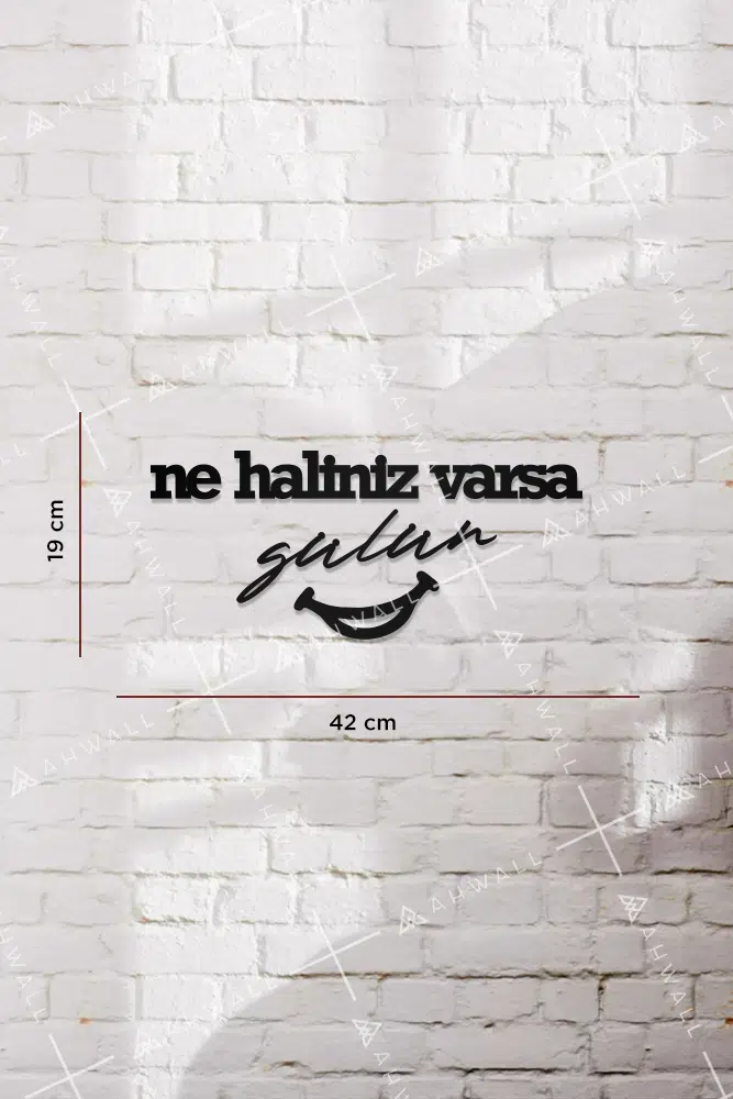 Ne Haliniz Varsa Gülün Yazılı Dekoratif Ahşap Tablo - Görsel 3