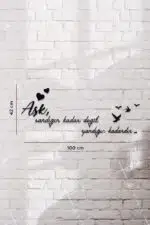 Aşk Sandığın Kadar Değil Yandığın Kadardır Yazılı Dekoratif Ahşap Tablo - Görsel 3